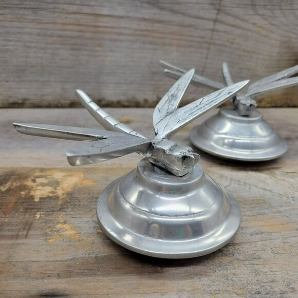 Modernistic Dragonfly Massive Chrome Metal Lid Jar Topper Industrial - Picture 10 of 14